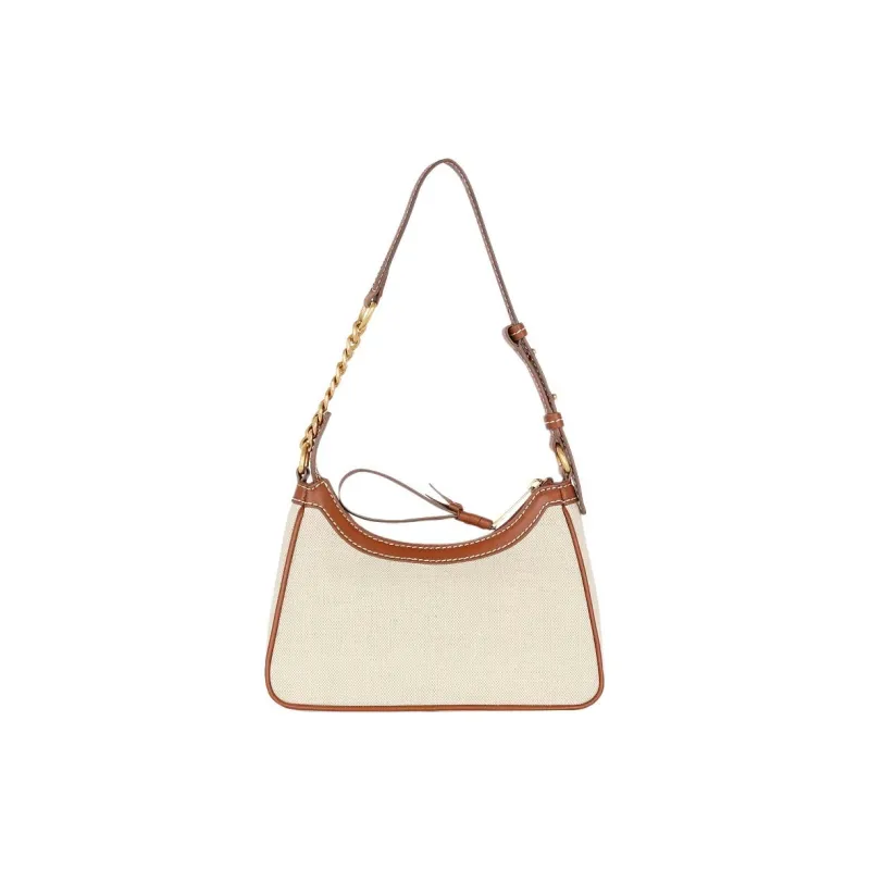 BALMAIN B ARMY Cotton With Linen Shoulder Bag Women's Light Umber-2