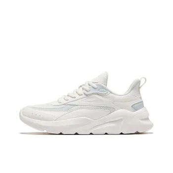 Erke Qi Yu Anti Slip Wear Resistant Low Top Casual Shoes Women's Microcrystal White Mist Gray