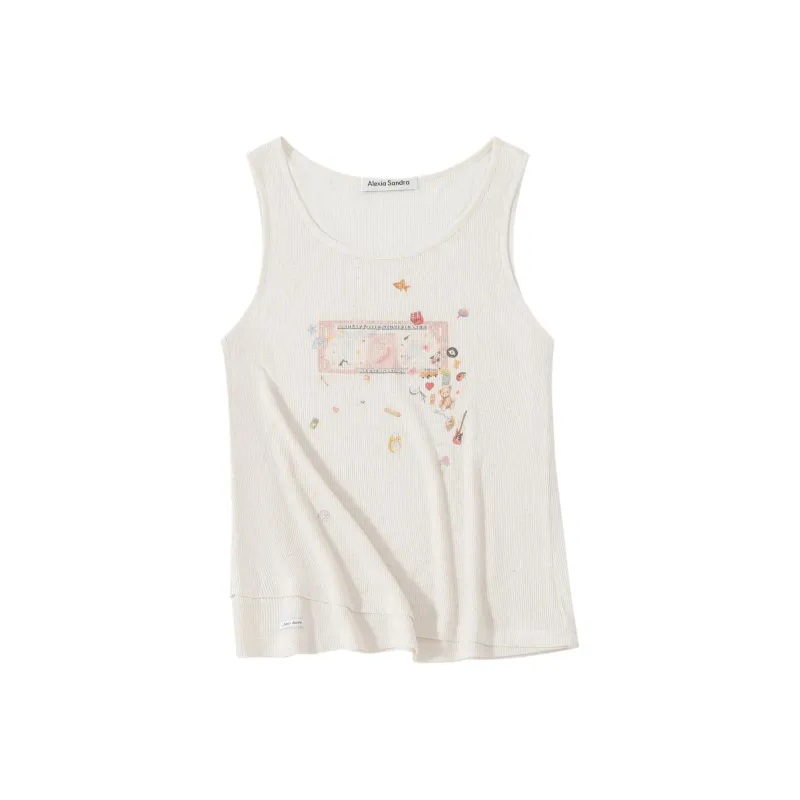 Alexia Sandra Tank Tops Women's Ecru-0
