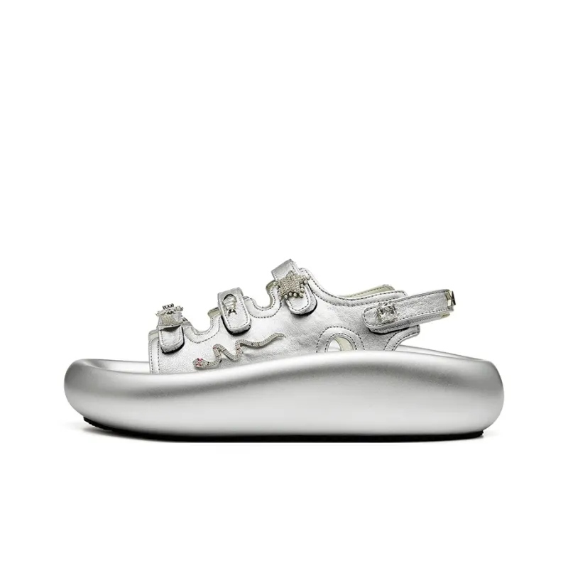 XMZY Initial Round Collection Year Of The Snake Limited Edition 'Ten Thousand Gold' One Strap Sandals Women's-7