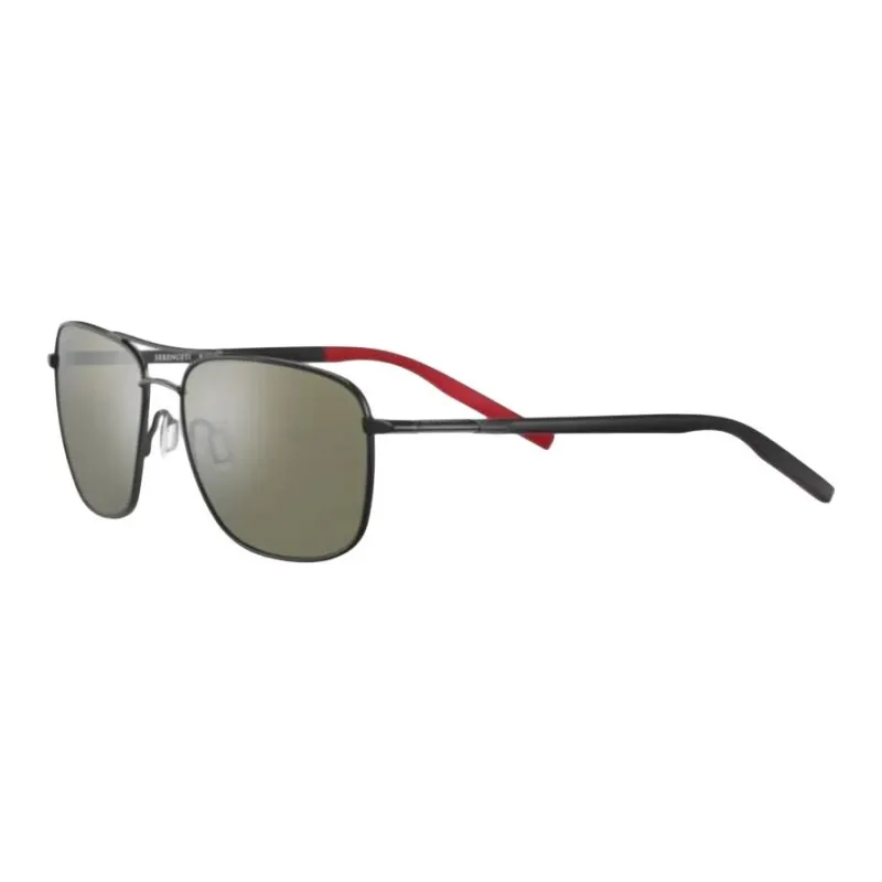 Serengeti Metal Rectangular Sunglasses Unisex Black-1