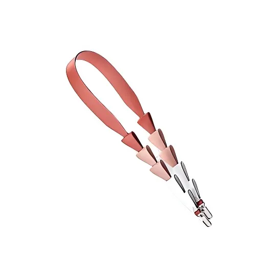 ZESH Cow Leather Bag Shoulder Strap Women's Brick Red & Pink & White-2