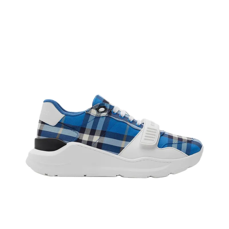 Burberry Check Low Top Casual Shoes Men's Blue-1