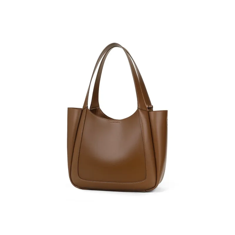 CNNCOO Cow Leather Shoulder Bag Women's Chocolate-4