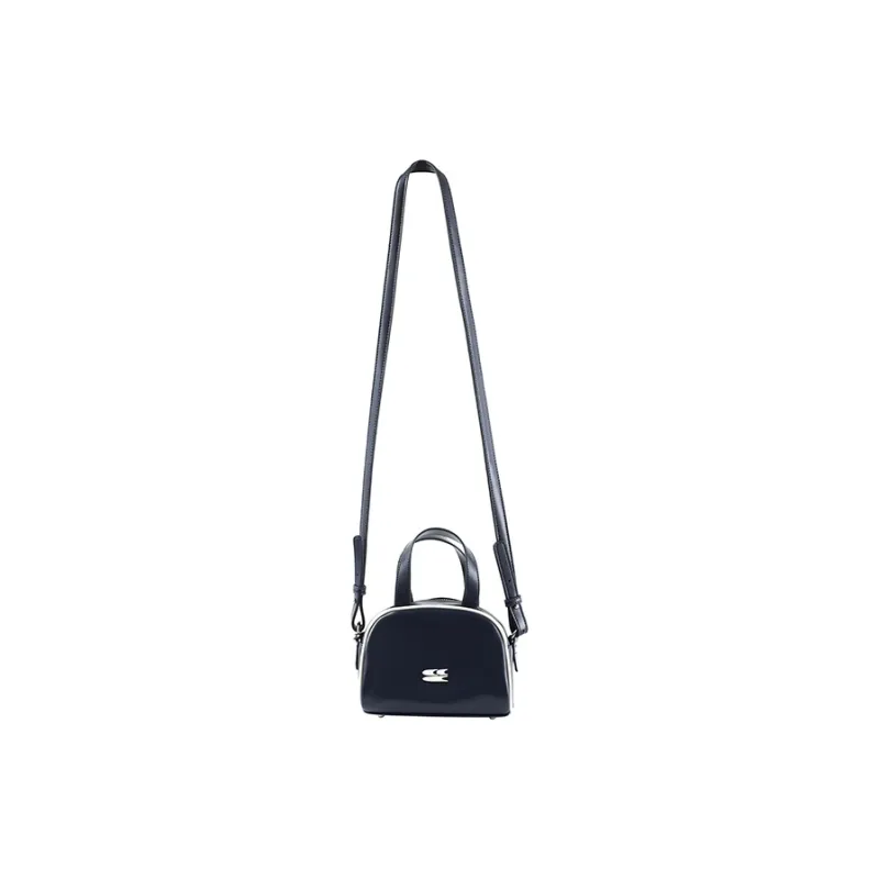 Crying Center PU Shoulder Bag, Crossbody Bag, Handbag Medium Size Women's Navy Blue-0
