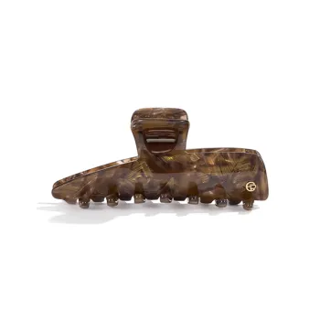 EVITA PERONI Acetate Plate Hair Clips Women's Shimmering Brown