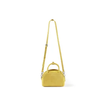 Crying Center PU Boston Bag Handbag Medium Size Unisex Dirty Ginger Yellow/Pig Pink
