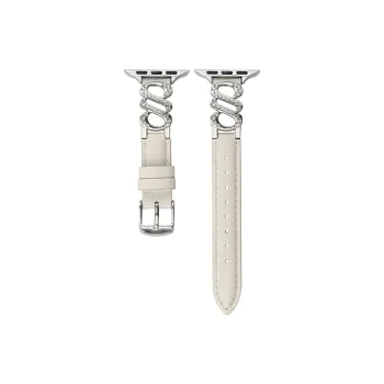 KVZUVUU Apple Compatibility Watch Band Metal, Leather Material