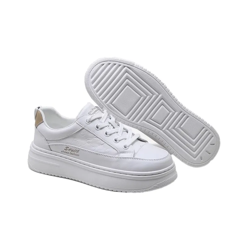 Spider King Anti Slip Wear Resistant Low Top Skateboard Shoes Women's Khaki-3
