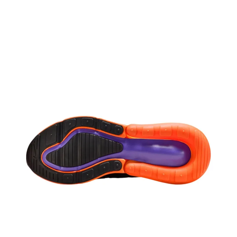 Nike Air Max 270 Anti Slip Wear Resistant Low Top Running Shoes Unisex Black Orange-5