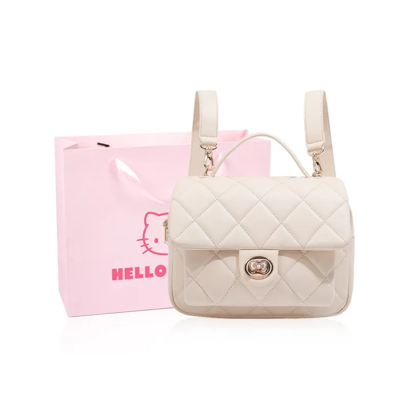 MESUCA &Sanrio Hello Kitty Collaboration Kitty Series PU Backpack Women's Pink/Ecru-6
