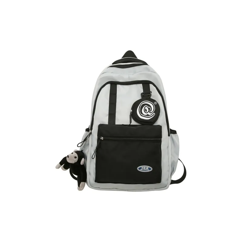 Wolfhorse Nylon Backpack Unisex Black/grey/white/deep Khaki/pink/blue-5