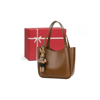 CNNCOO Cow Leather Shoulder Bag Women's Chocolate