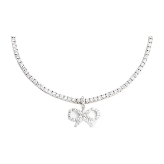 Self portrait Brass, Crystal Necklaces Women's Silver-0