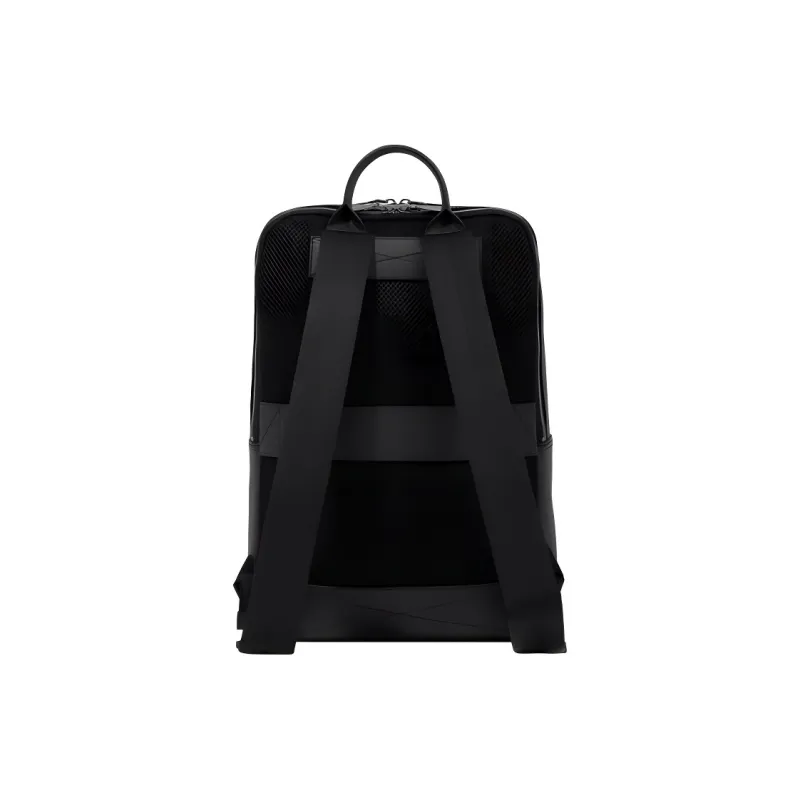 LANCEL Grained Cow Leather Backpack Medium Size Men's Black-2