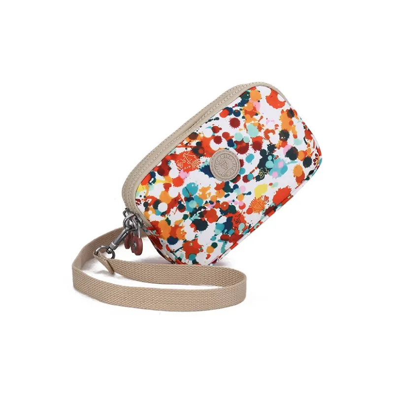 FIDO DIDO Oxford Small Square Bag Shoulder Bag, Crossbody Bag Women's Ink Splatter Flower-5