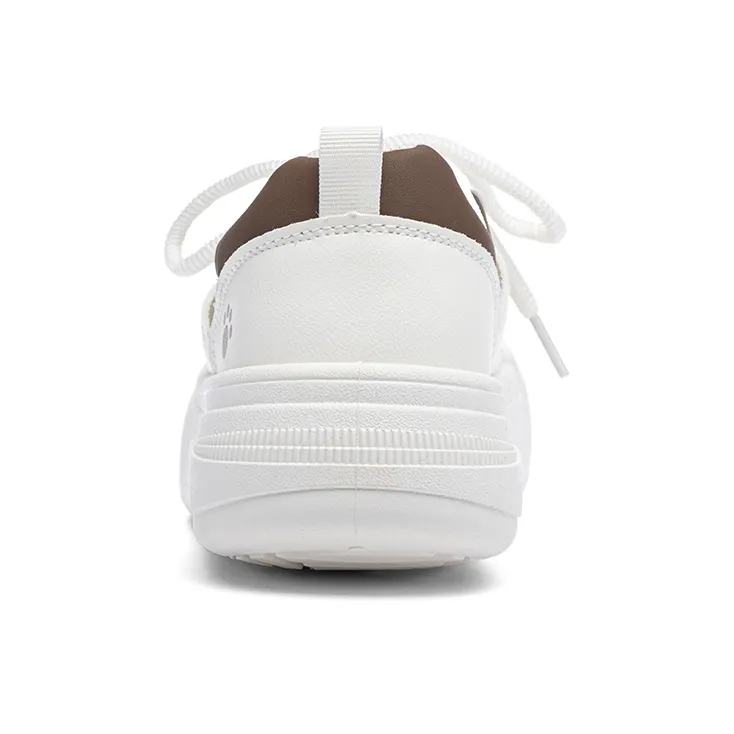 RENBEN Slip Resistant, Abrasion Resistant, Breathable Low Top Skateboard Shoes Women's Beige Coffee-3