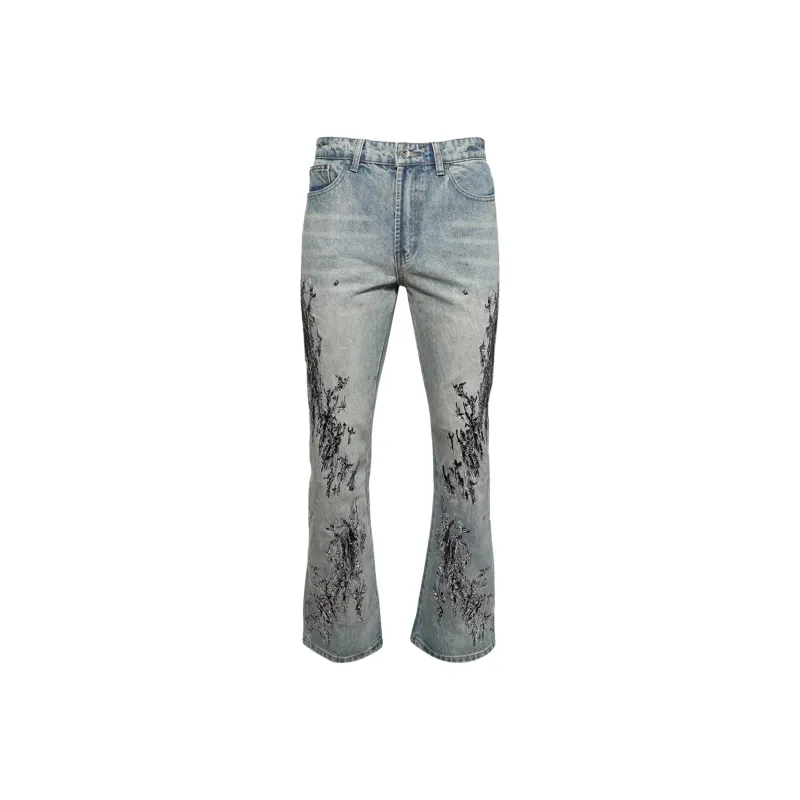 Who Decides War Scratched Cotton Jeans-0