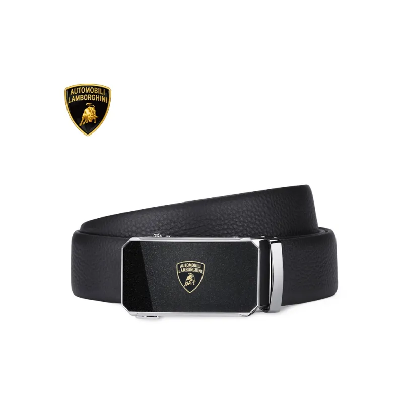 Automobili Lamborghini Cow Leather Belts Men's 3.5cm-3