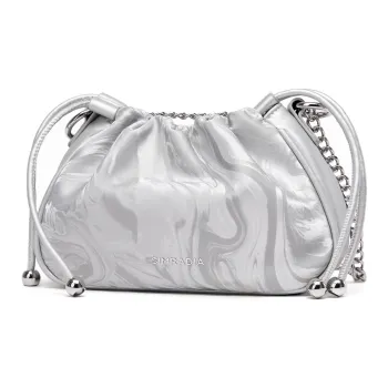 MOYYI Synthetic Leather Cloud Bag, Crossbody Bag, Shoulder Bag Women's Silver/Tofu Dry Color