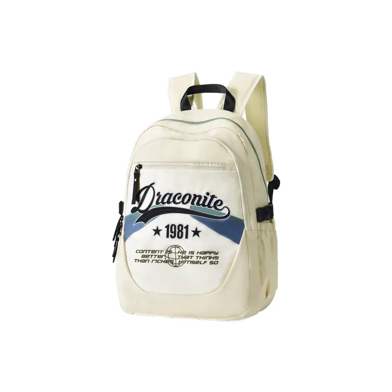 DRACONITE Polyester Backpack Regular Unisex Ecru-1