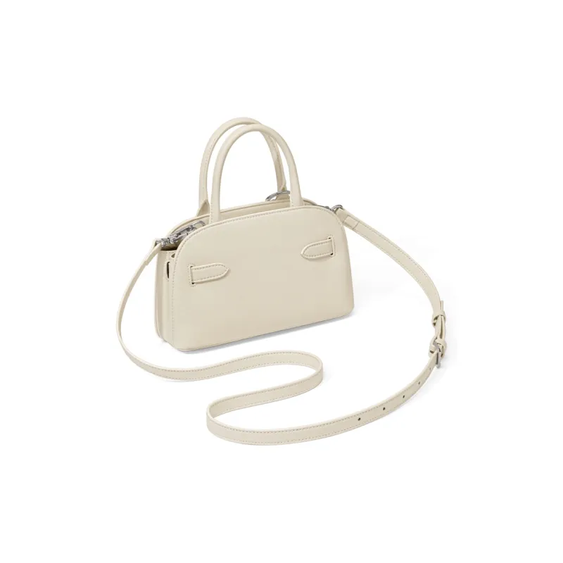 CinvaiKrose Synthetic Leather Shoulder Bag, Crossbody Bag, Handbag Trumpets Women's Ecru/Brown-2