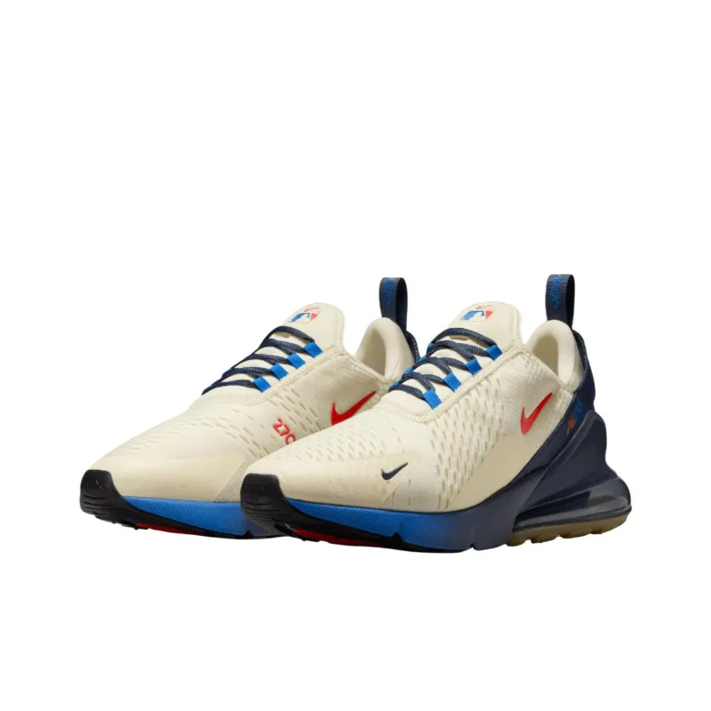 Nike Air Max 270 Anti Slip Wear Resistant Low Top Running Shoes Unisex White Blue-2