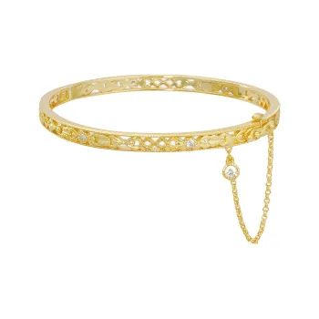 Honey Dolly 925 Sterling Silver Gold Plated Bangles Women's
