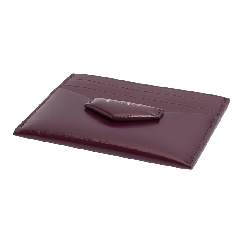 GIVENCHY Antigona Cow Leather Card Holder Women's Burgundy-3