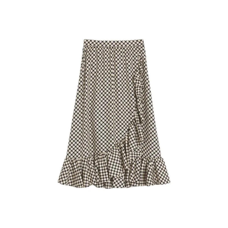 Valentino SS25 Casual Long Skirt Women's Black White-0
