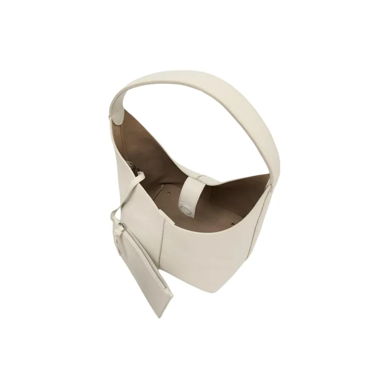 ZARA Cow Leather Bucket Bag, Handbag, Shoulder Bag Medium Size Women's Raw White-3