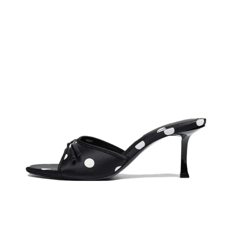 AFJI Abrasion Resistant Slide Slippers Women's Polka Dot Black-0