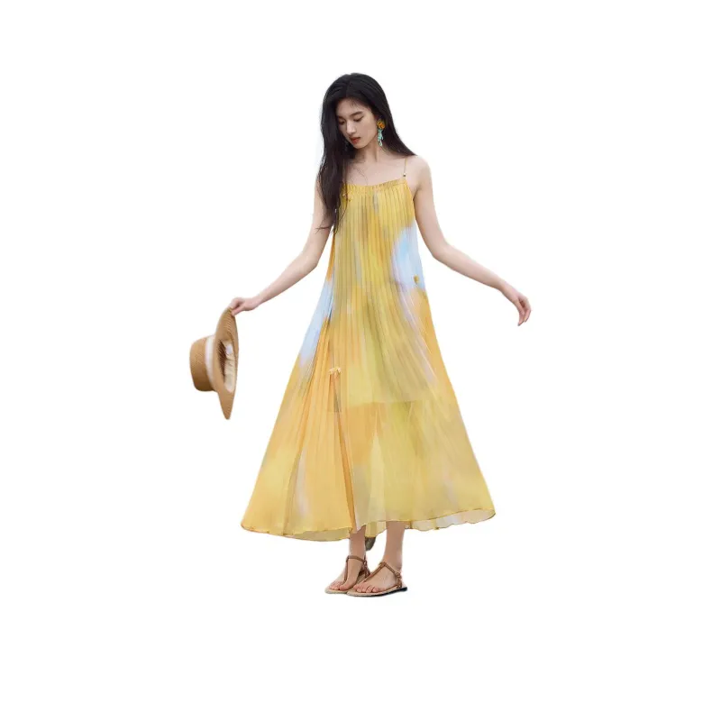 XWI Slip Dresses Women's Yellow Blended-0