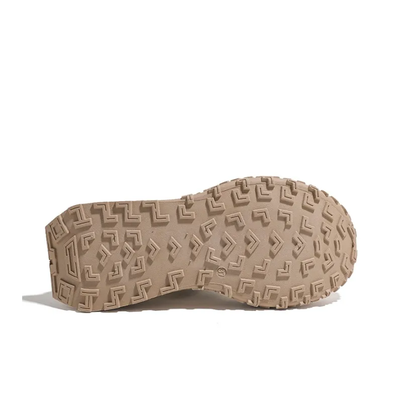 HUANQIU Abrasion Resistant Lightweight Height Increasing Low Top Casual Shoes Women's Beige-4
