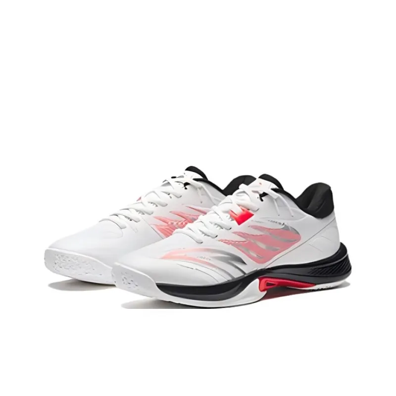 Anta Anti-Slip And Wear-Resistant Coverage Low-Top Badminton Shoes Men's White Red Black-1