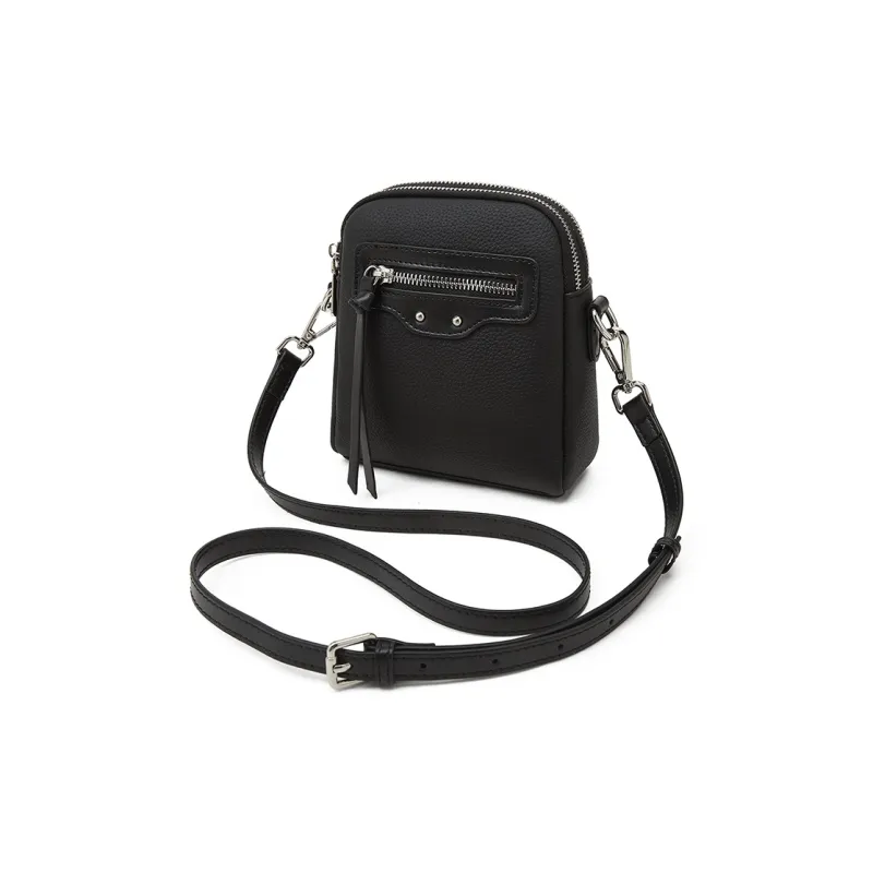 Old Man's Head Cow Leather Shoulder Bag, Crossbody Bag Women's Ecru/Black/Gray-12