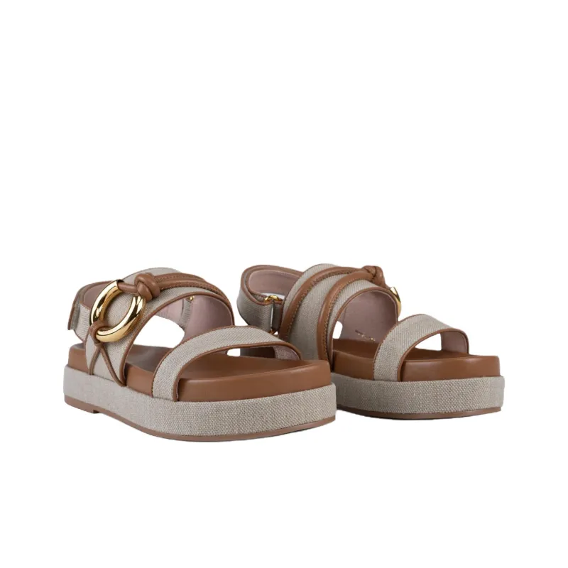 COCCINELLE Carmy One Strap Sandals 3cm Women's Gray-2