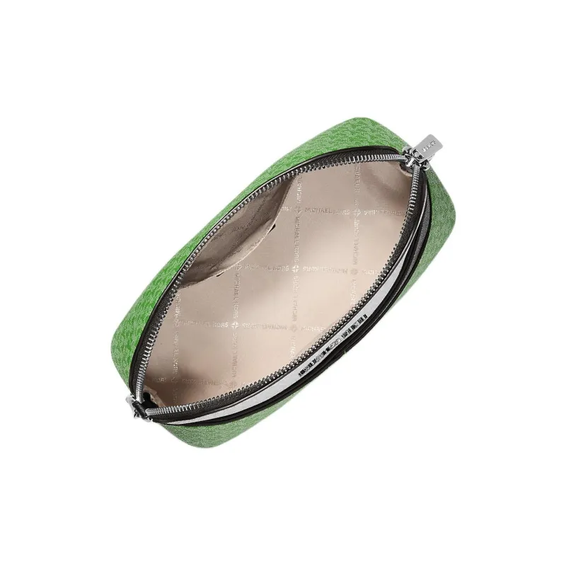 MICHAEL KORS Jet Set Travel Coated Canvas Crossbody Bag, Shoulder Bag Women's Green & White-1