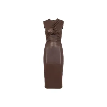 FENDI X Skims Leather Dress Cocoa