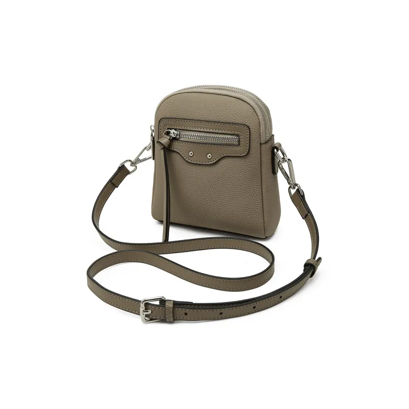 Old Man's Head Cow Leather Shoulder Bag, Crossbody Bag Women's Ecru/Black/Gray-17