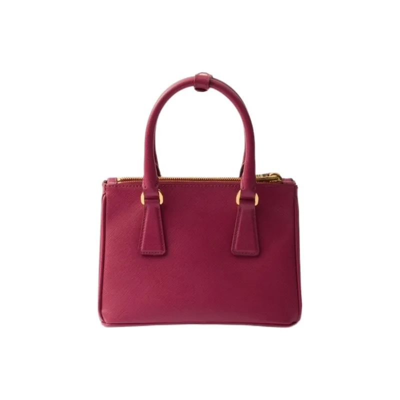 PRADA Calfskin One Shoulder Handbag Mini Women's Red-3