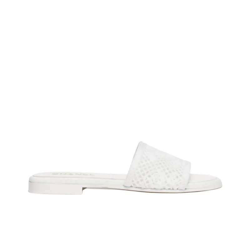CHANEL 25P Spring Summer Slide Slippers Women's White-1