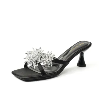 Bamiti Slim Heel High Heels 5cm Women's Black/Silver