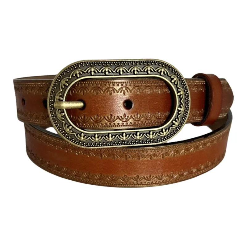 JEANSWEST Split Cow Leather Belts Women's 3.5cm-4