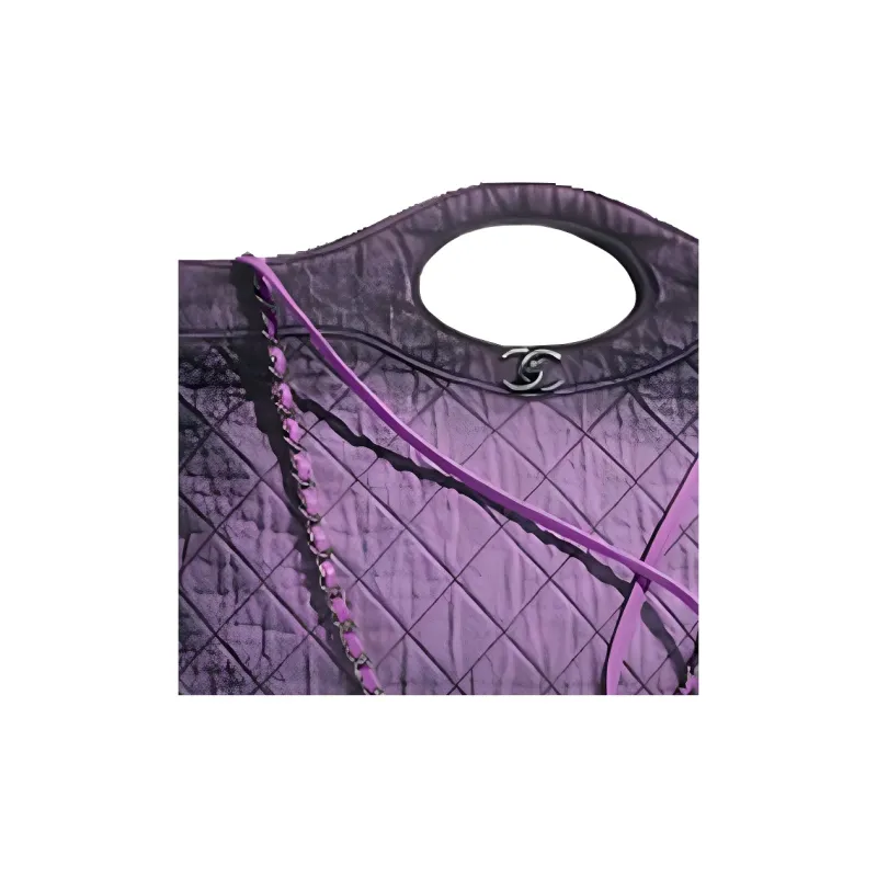 CHANEL Denim Tote Bag, Shopping Bag Tubas Women's Purple-3