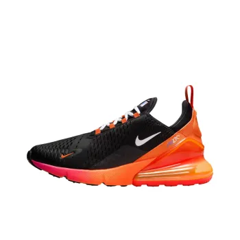 Nike Air Max 270 Anti Slip Wear Resistant Low Top Running Shoes Unisex Black Orange