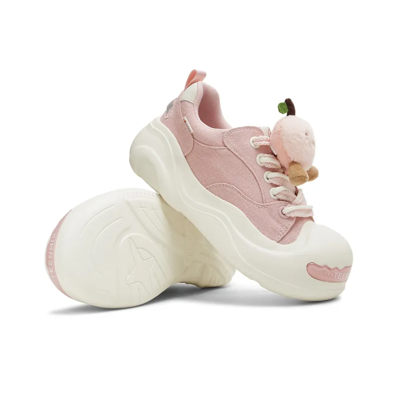 Teenmix Slip Resistant Cushioning, Abrasion Resistant, Height Increasing Low Top Skateboard Shoes Women's Pink-4