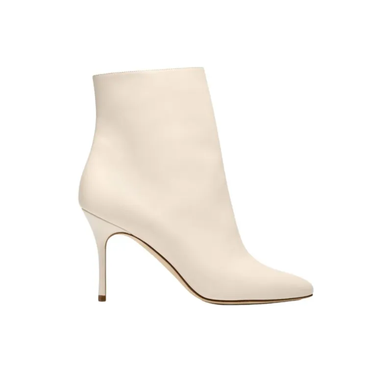MANOLO BLAHNIK Insopo Ankle Boots 9cm Women's Cream-1