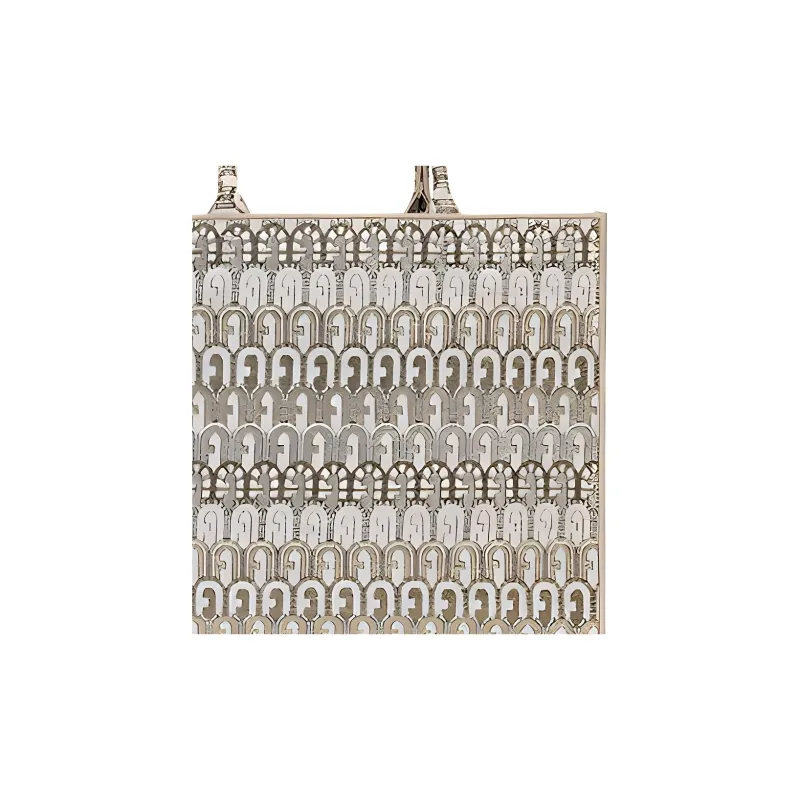 Furla Opportunity Jacquard Fabric Tote Bag Shopping Bag Shoulder Bag Handbag Large Size Women's Light Beige-3