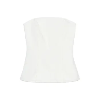 ZARA Trf Strapless Tops Women's White